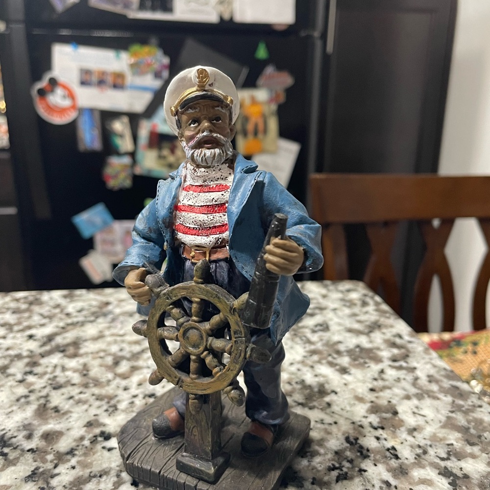 Nautical Captain Figurine Sea Captain With Well & Telescope Collectable Statue